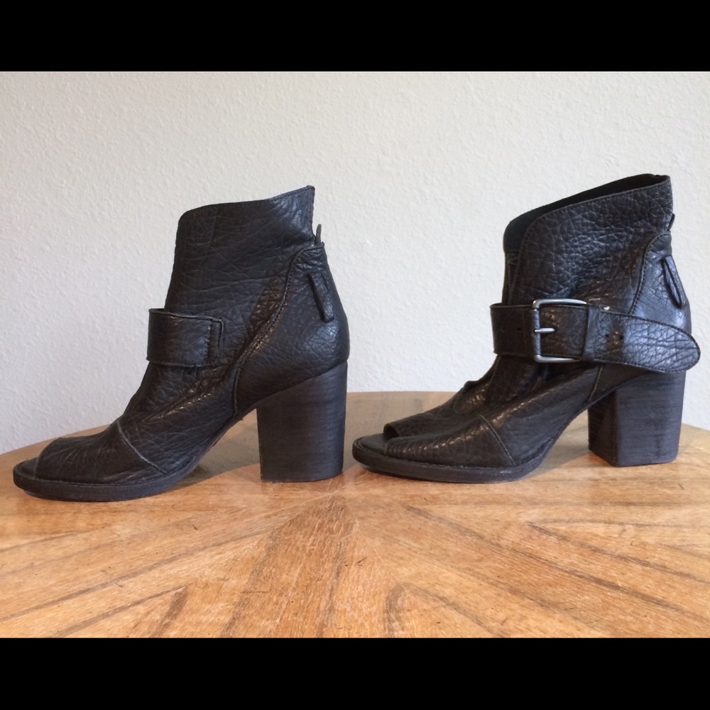 Joes Jeans peep toe booties.